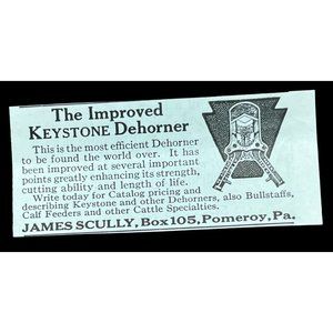 Keystone Dehorner Vintage Mini Print Ad 1950s Cattle Ranch Tools